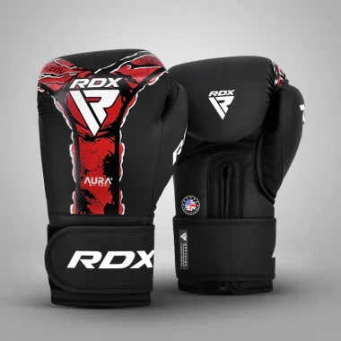 Rdx boxing gloves aura Red, dual strap with high density foam